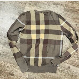 Burberry Authentic Brown and Cream Plaid Sweater